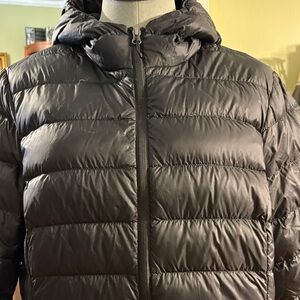 Eddie Bauer Black Quilted Hooded Puffer Jacket